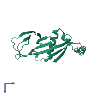 PDB entry 1o22 coloured by chain, top view.