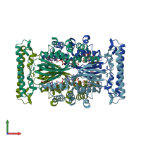 PDB entry 1o26 coloured by chain, front view.