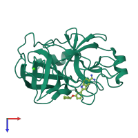 PDB entry 1o2h coloured by chain, top view.