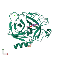 PDB entry 1o2o coloured by chain, front view.