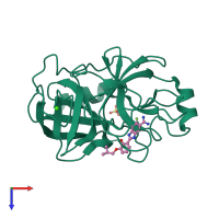 PDB entry 1o2o coloured by chain, top view.