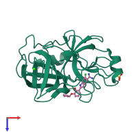 PDB entry 1o2q coloured by chain, top view.