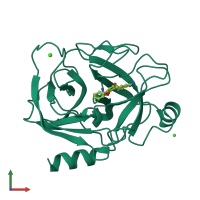 PDB entry 1o2t coloured by chain, front view.