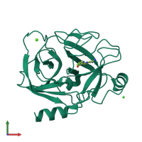 PDB entry 1o34 coloured by chain, front view.