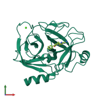 PDB entry 1o37 coloured by chain, front view.