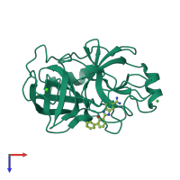 PDB entry 1o3b coloured by chain, top view.