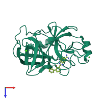 PDB entry 1o3d coloured by chain, top view.