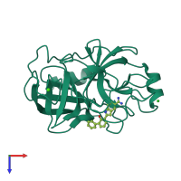 PDB entry 1o3g coloured by chain, top view.