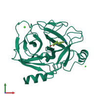 PDB entry 1o3h coloured by chain, front view.