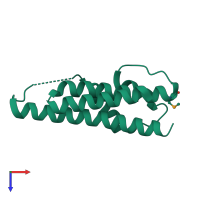 PDB entry 1o3u coloured by chain, top view.