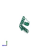 PDB entry 1o3x coloured by chain, side view.
