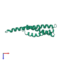PDB entry 1o3x coloured by chain, top view.
