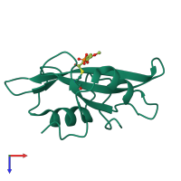 PDB entry 1o41 coloured by chain, top view.