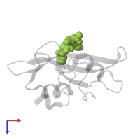 [4-((1Z)-2-(ACETYLAMINO)-3-{[1-(1,1'-BIPHENYL-4-YLMETHYL)-2-OXOAZEPAN-3-YL]AMINO}-3-OXOPROP-1-ENYL)-2-FORMYLPHENYL]ACET IC ACID in PDB entry 1o43, assembly 1, top view.