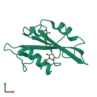 PDB entry 1o49 coloured by chain, front view.