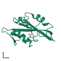 PDB entry 1o4a coloured by chain, front view.