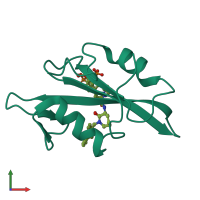 PDB entry 1o4b coloured by chain, front view.