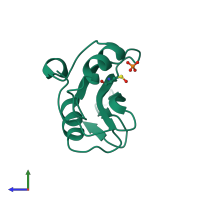 PDB entry 1o4c coloured by chain, side view.