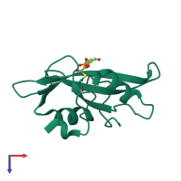 PDB entry 1o4e coloured by chain, top view.