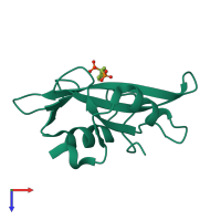 PDB entry 1o4r coloured by chain, top view.