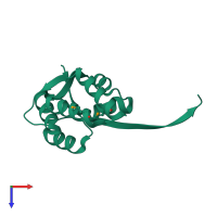 PDB entry 1o4w coloured by chain, top view.