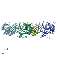 PDB entry 1o4z coloured by chain, top view.