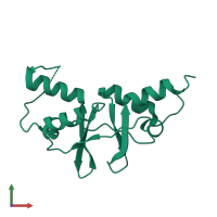 PDB entry 1o50 coloured by chain, front view.
