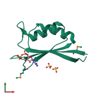 PDB entry 1o51 coloured by chain, front view.