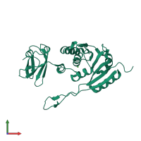 PDB entry 1o54 coloured by chain, front view.