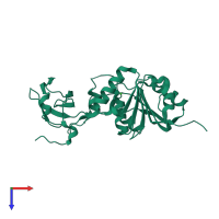 PDB entry 1o54 coloured by chain, top view.