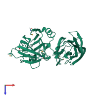 PDB entry 1o59 coloured by chain, top view.