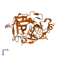 PDB entry 1o5a coloured by chain, top view.