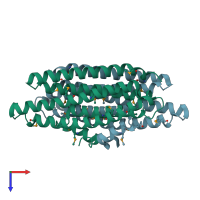 PDB entry 1o5h coloured by chain, top view.