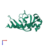 PDB entry 1o5l coloured by chain, top view.