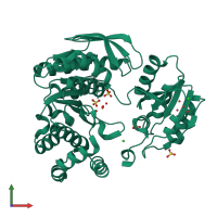 PDB entry 1o5z coloured by chain, front view.