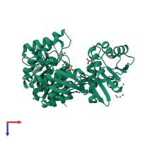 PDB entry 1o5z coloured by chain, top view.