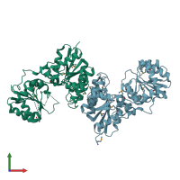 PDB entry 1o6c coloured by chain, front view.