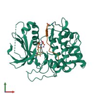 PDB entry 1o6l coloured by chain, front view.