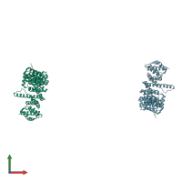 PDB entry 1o6p coloured by chain, front view.