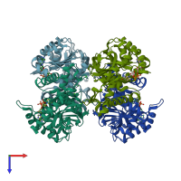 PDB entry 1o6z coloured by chain, top view.