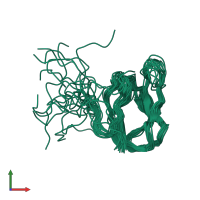 PDB entry 1o78 coloured by chain, ensemble of 20 models, front view.