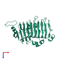 PDB entry 1o8d coloured by chain, top view.