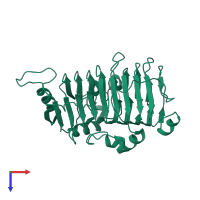 PDB entry 1o8g coloured by chain, top view.
