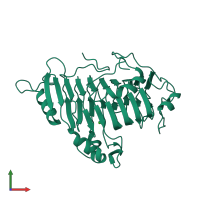 PDB entry 1o8h coloured by chain, front view.