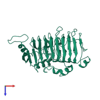 PDB entry 1o8h coloured by chain, top view.