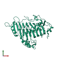 PDB entry 1o8j coloured by chain, front view.