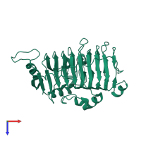 PDB entry 1o8j coloured by chain, top view.