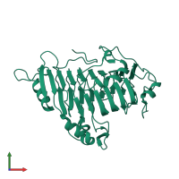 PDB entry 1o8k coloured by chain, front view.