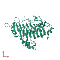 PDB entry 1o8l coloured by chain, front view.