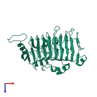 PDB entry 1o8l coloured by chain, top view.